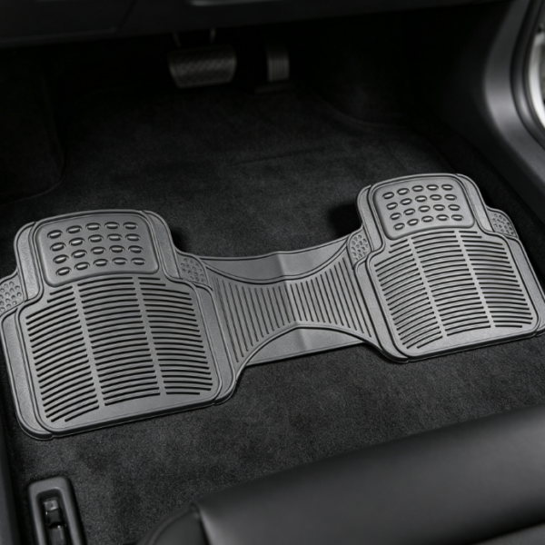Universal One-Piece Rubber Rear Car Floor Mat – Waterproof & Non-Slip