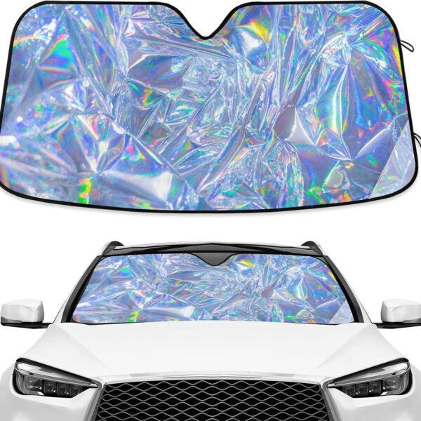 Holographic Accordion-Fold Car Sunshade